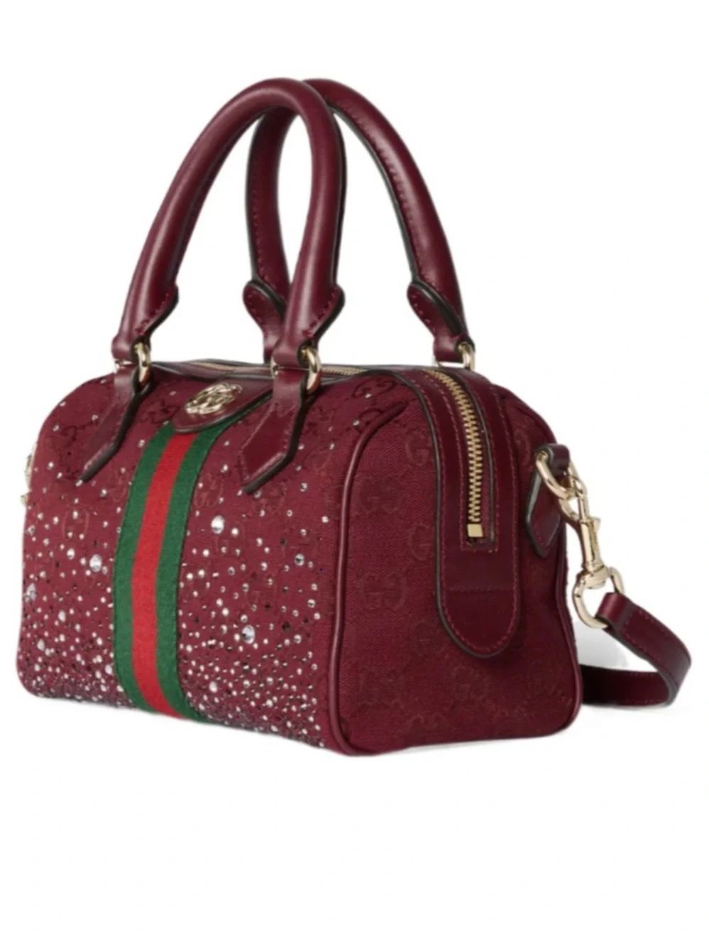 Gucci Small Ophidia Red Crystal-Studded Top Handle tote bag